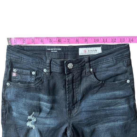 AG Adriano Goldschmied Kid’s The Knit Stryker Black Slim Straight Jeans, Size 14 - Picture 8 of 9